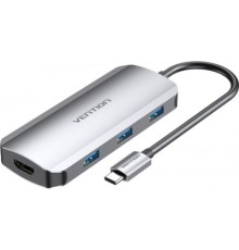 Концентратор Vention USB3.1 Type-C --> HDMI/USB 3.0x3/PD 100W Hub 5-in-1 (TODHB)