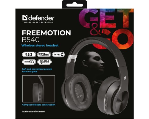 Навушники Defender FreeMotion B540 Bluetooth Black (63540)