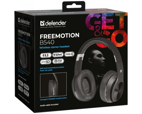 Навушники Defender FreeMotion B540 Bluetooth Black (63540)