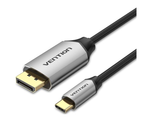 Кабель мультимедійний USB-C 3.1 to DisplayPort M 1.5m v.1.2 4K60Hz Aluminum Alloy black Vention (CGZBG)