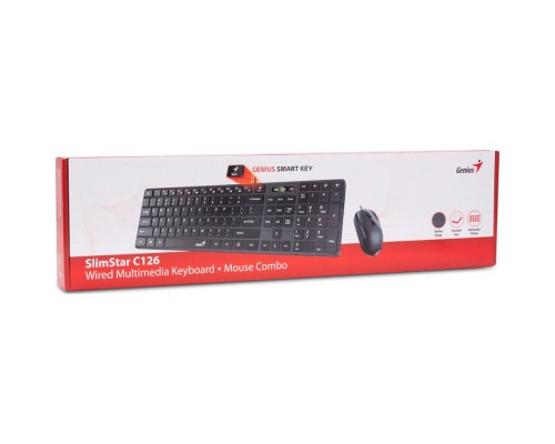 Комплект Genius C-126 SlimStar USB Black Ukr (31330007407)