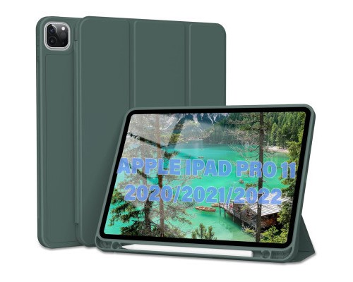 Чохол до планшета BeCover Tri Fold Hard TPU Apple iPad Pro 11 2020/2021/2022 Dark Green (711110)