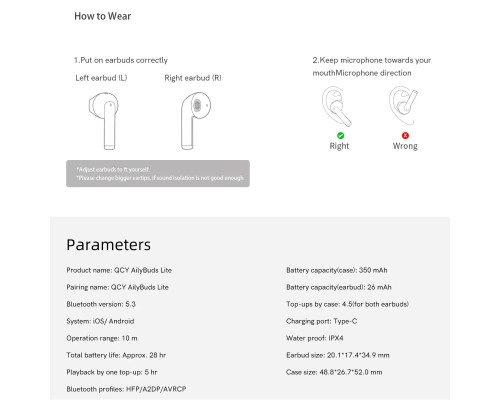 Навушники QCY AilyBuds Lite Black (1052466)