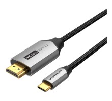 Кабель мультимедійний USB-C 3.1 to HDMI 1.5m 4K 60 Гц Thunderbolt 3 HDCP2.2 PVC Black Vention (CRBBG)