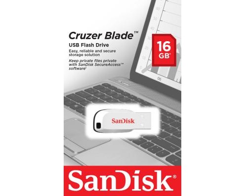 USB флеш накопичувач SanDisk 16GB Cruzer Blade White USB 2.0 (SDCZ50C-016G-B35W)