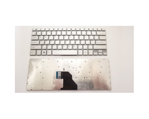Клавіатура ноутбука Sony SVF14 (Fit 14 Series) серебро без рамки RU (A43790)