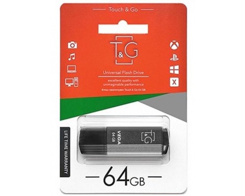 USB флеш накопичувач T&G 64GB 121 Vega Series Grey USB 2.0 (TG121-64GBGY)