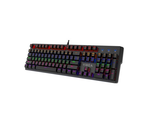 Клавіатура Vinga KBGM160 LED Outemu Blue USB Black (KBGM160 Black)