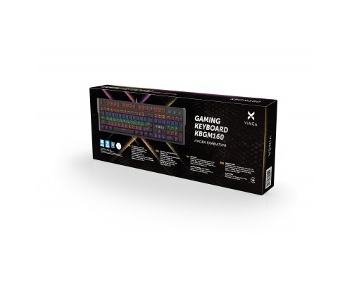 Клавіатура Vinga KBGM160 LED Outemu Blue USB Black (KBGM160 Black)