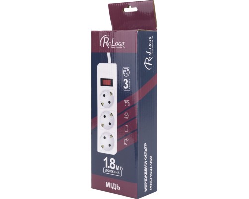 Мережевий фільтр живлення Prologix PRS-P3CU-18W