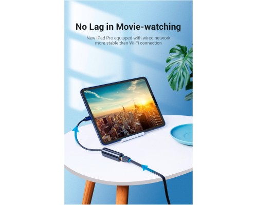 Перехідник USB3.1 Type-C to Ethernet RJ45 100 Mb Vention (CFABB)