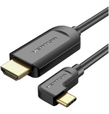 Кабель мультимедійний USB-C 3.1 to HDMI 1.5m 90° 4K 60 Гц PVC Black Vention (CGVBG)
