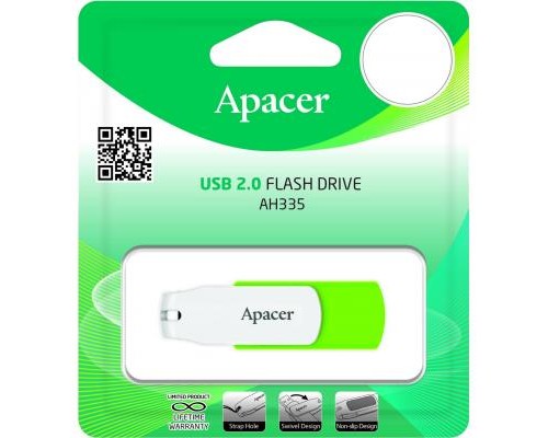 USB флеш накопичувач Apacer 64GB AH335 Green USB 2.0 (AP64GAH335G-1)