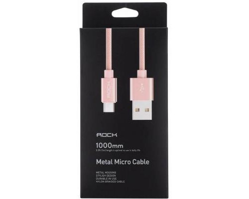 Дата кабель USB 2.0 AM to Lightning 1.0m Rose Gold Rock (F_69311)
