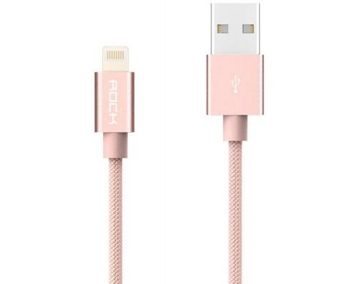 Дата кабель USB 2.0 AM to Lightning 1.0m Rose Gold Rock (F_69311)