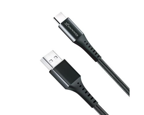 Дата кабель USB 2.0 AM to Type-C 1.2m Black Grand-X (FC-12B)