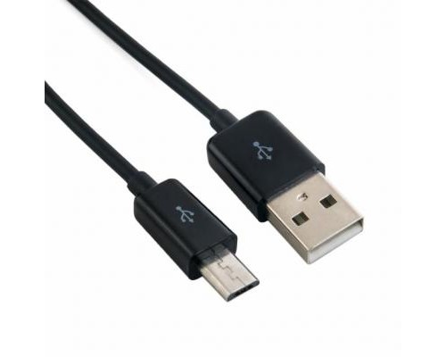 Дата кабель USB 2.0 AM to Micro 5P 2.0m Fabric Premium black REAL-EL (EL123500048)