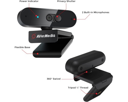 Веб-камера AVerMedia Live Streamer CAM PW310P Full HD Black (40AAPW310AVS)