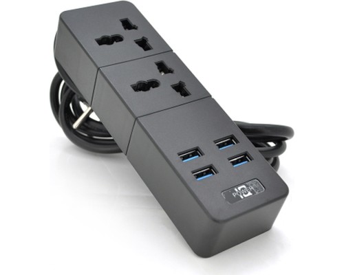 Мережевий фільтр живлення Voltronic TВ-Т07, 2роз, 4*USB Black (ТВ-Т07-Black)