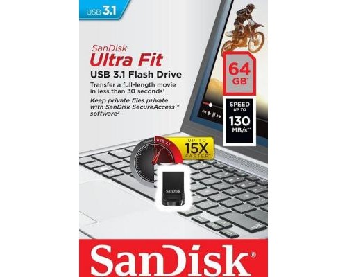 USB флеш накопичувач SanDisk 64GB Ultra Fit USB 3.1 (SDCZ430-064G-G46)