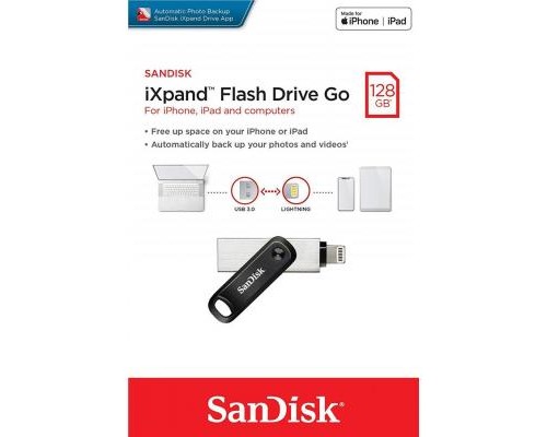 USB флеш накопичувач SanDisk 128GB iXpand Go USB 3.0/Lightning (SDIX60N-128G-GN6NE)