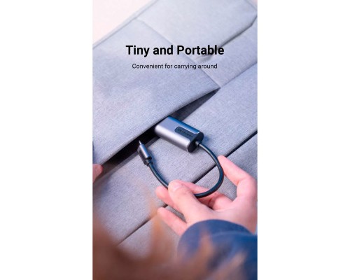 Перехідник USB3.1 Type-C to Ethernet RJ45 1000Mb Aluminum black Vention (CFNHB)