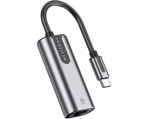 Перехідник USB3.1 Type-C to Ethernet RJ45 1000Mb Aluminum black Vention (CFNHB)