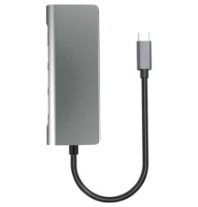 Концентратор Prologix USB3.1 Type C to HDMI+2*USB3.0+PD+Lan+TF+SD (PR-WUC-105B)