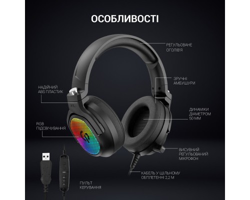 Навушники GamePro HS1300 RGB 7.1 Black (HS1300)