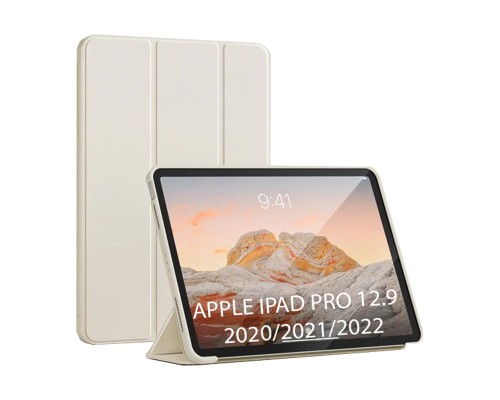 Чохол до планшета BeCover Tri Fold Soft TPU Silicone Apple iPad Pro 12.9 2020/2021/2022 Beige (711736)