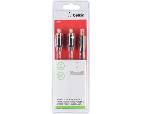 Кабель мультимедійний Jack 3.5mm to 2RCA Belkin (F3Y116BT2M)