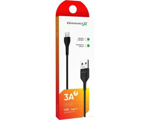 Дата кабель USB 2.0 AM to Type-C 1.0m Grand-X (PC-03B)