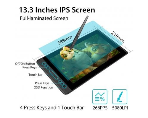 Планшет-монітор Huion Kamvas 13 (GS1331)