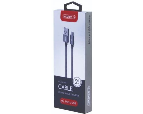 Дата кабель USB 2.0 AM to Micro 5P 2.0m CBGNYM2 grey Intaleo (1283126477683)