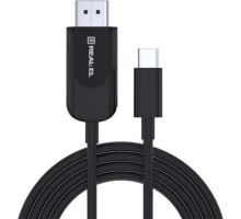 Дата кабель USB 2.0 AM to Type-C 2.0m Fabric Premiumblack REAL-EL (EL123500047)