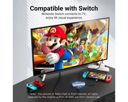 Концентратор Vention USB3.1 Type-C --> HDMI/VGA/USB 3.0/PD 100W Hub 4-in-1 (TOAHB)