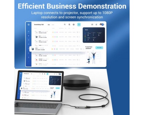 Концентратор Vention USB3.1 Type-C --> HDMI/VGA/USB 3.0/PD 100W Hub 4-in-1 (TOAHB)