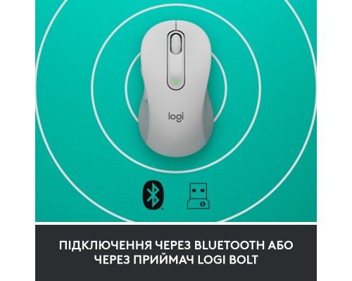 Мишка Logitech Signature M650 L Wireless Mouse for Business Off-White (910-006349)