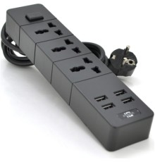 Мережевий фільтр живлення Voltronic TВ-Т08, 3роз, 4*USB Black (ТВ-Т08-Black)