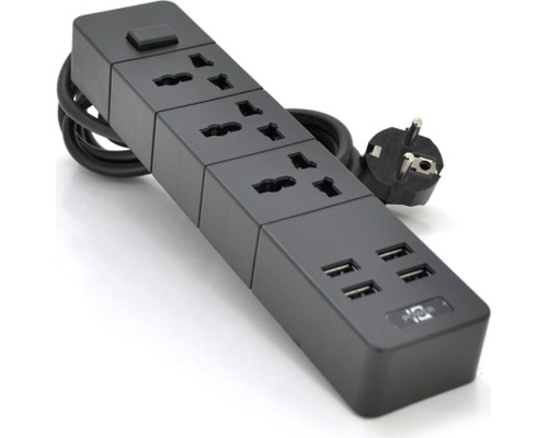 Мережевий фільтр живлення Voltronic TВ-Т08, 3роз, 4*USB Black (ТВ-Т08-Black)