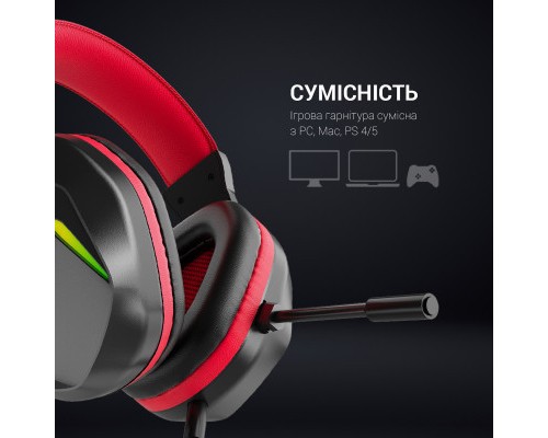 Навушники GamePro HS311 RGB Black/Red (HS311)
