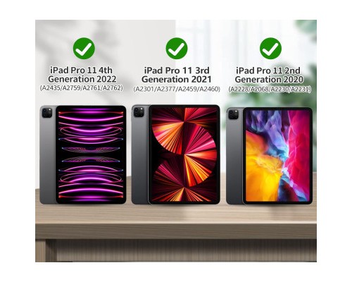 Чохол до планшета BeCover Tri Fold Hard TPU Apple iPad Pro 11 2020/2021/2022 Purple (711114)