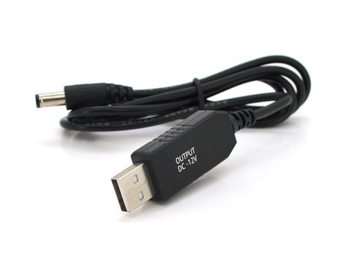 Кабель живлення USB to DC 5.5x2.5 12V 1.0m OEM (29886) Voltronic (KPFR/5-12)