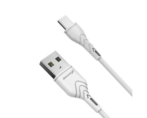 Дата кабель USB 2.0 AM to Type-C 1.0m White Grand-X (PC-03W)