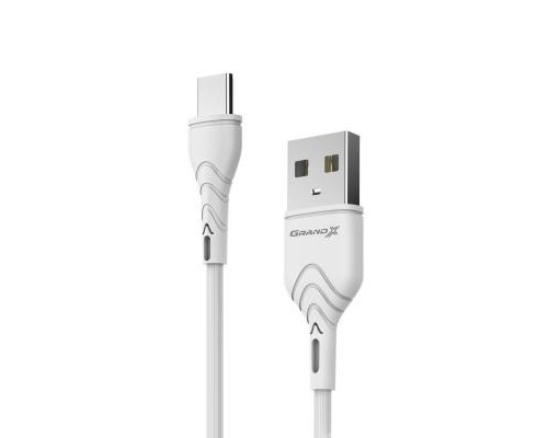 Дата кабель USB 2.0 AM to Type-C 1.0m White Grand-X (PC-03W)