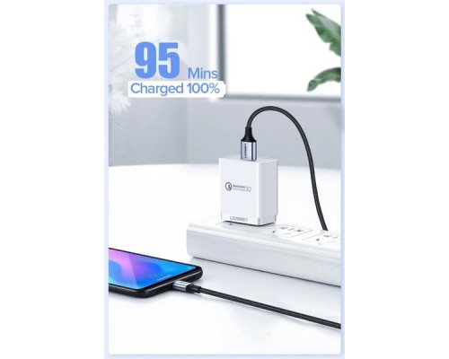 Дата кабель USB 2.0 AM to Type-C 1.5m US288 Aluminum Braid (Black) Ugreen (60127)