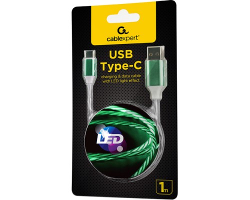 Дата кабель USB 2.0 AM to Type-C 1.0m 2A Cablexpert (CC-USB-CMLED-1M)