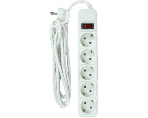 Мережевий фільтр живлення PowerPlant 3м, 5 розеток, євро, 100% мідь (JY-1056/3B) (EX610570)