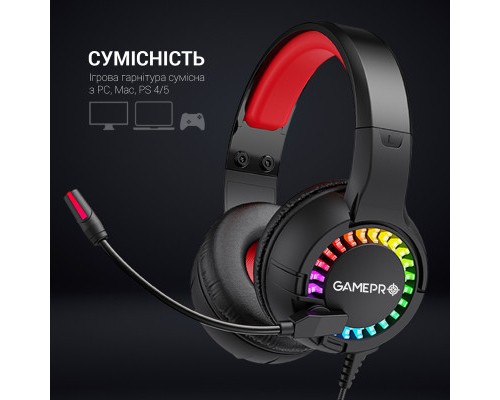 Навушники GamePro HS382 RGB Black/Red (HS382)