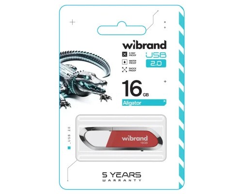 USB флеш накопичувач Wibrand 16GB Aligator Red USB 2.0 (WI2.0/AL16U7DR)
